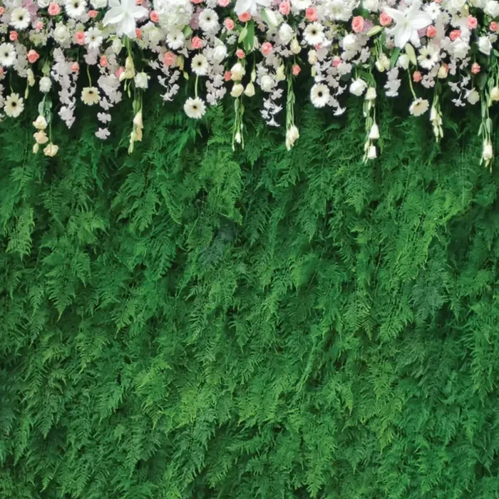 Ferns & Flowers photo booth backdrop